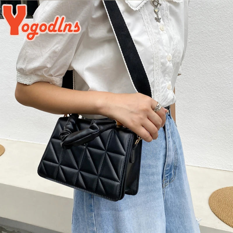 Women's PU Leather Flap Crossbody Bag Small Square Bag Purse