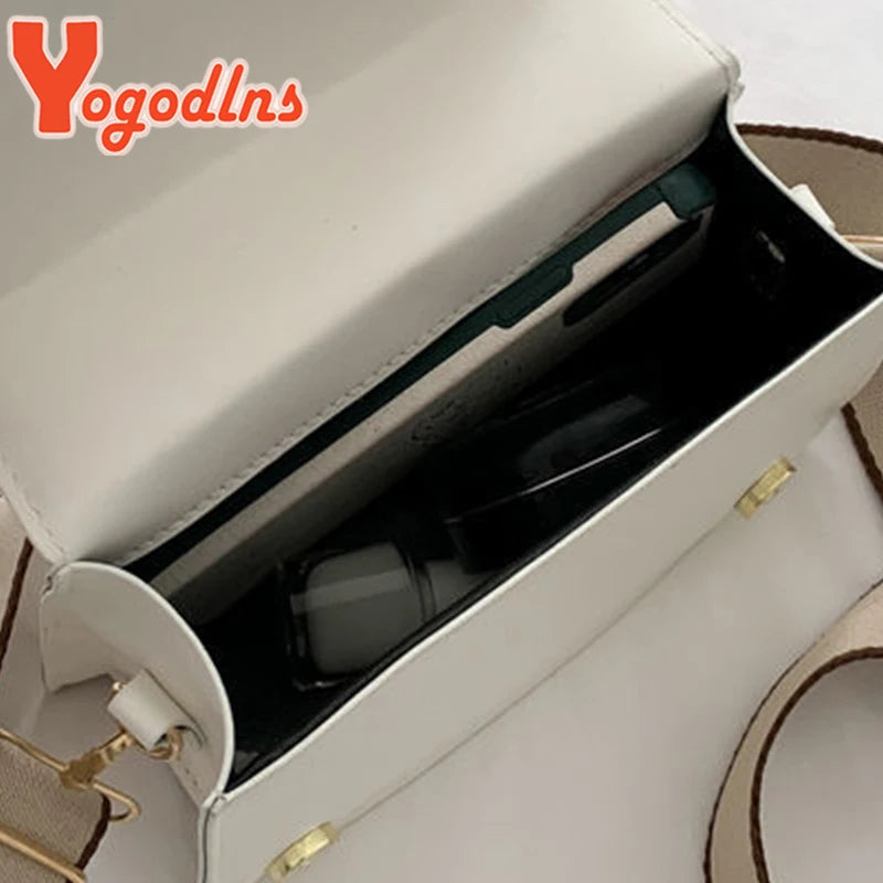 Women's PU Leather Flap Crossbody Bag Small Square Bag Purse