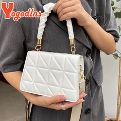 Women's PU Leather Flap Crossbody Bag Small Square Bag Purse