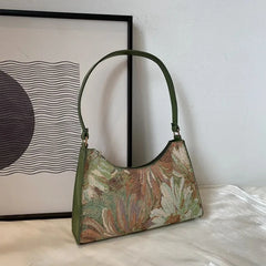 Oil Painting Shoulder Bag For Women Spring Armpit Handbag