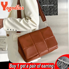 Space Cotton Shoulder Bag Women Leather Crossbody Bag