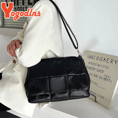 Space Cotton Shoulder Bag Women Leather Crossbody Bag