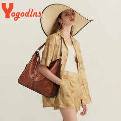Vintage Soft Leather Hobos Crossbody Bag Large Capacity