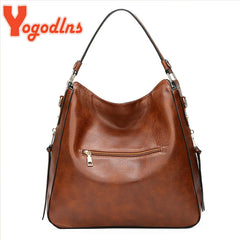 Vintage Soft Leather Hobos Crossbody Bag Large Capacity
