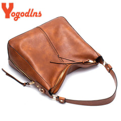 Vintage Soft Leather Hobos Crossbody Bag Large Capacity