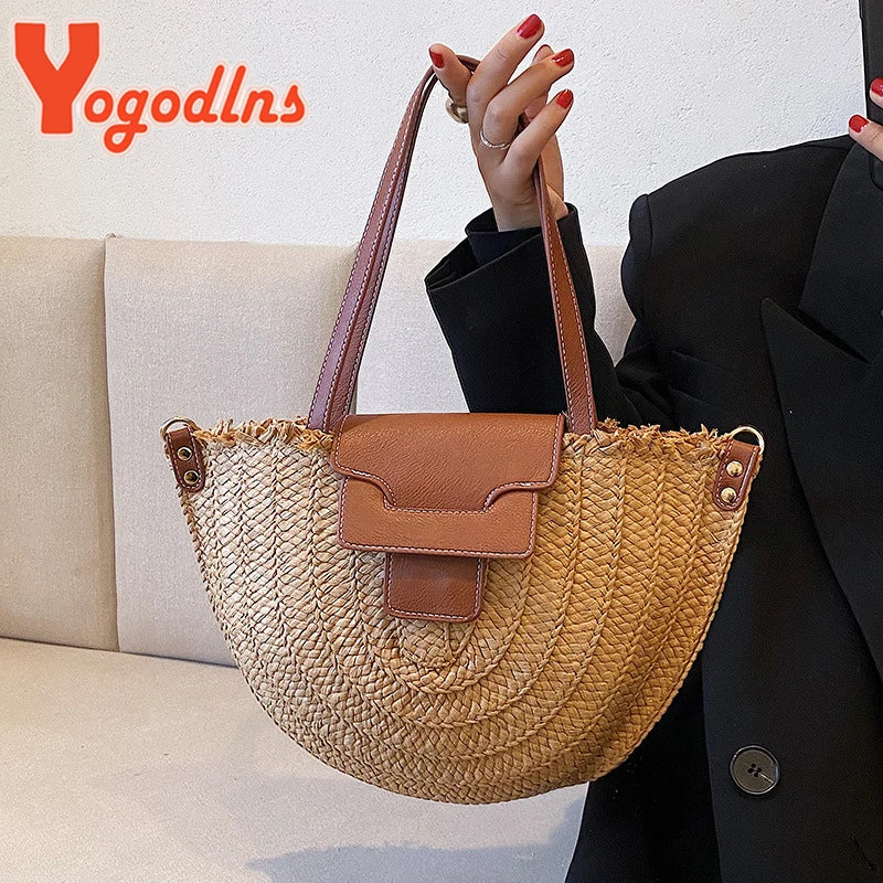 Woven Beach Bag Shoulder Bag Handbag Ladies Tote