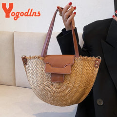 Woven Beach Bag Shoulder Bag Handbag Ladies Tote