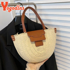 Woven Beach Bag Shoulder Bag Handbag Ladies Tote