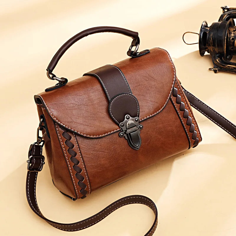 Retro Shoulder Bag Soft PU Leather Crossbody Flap Messenger Shopping Purse
