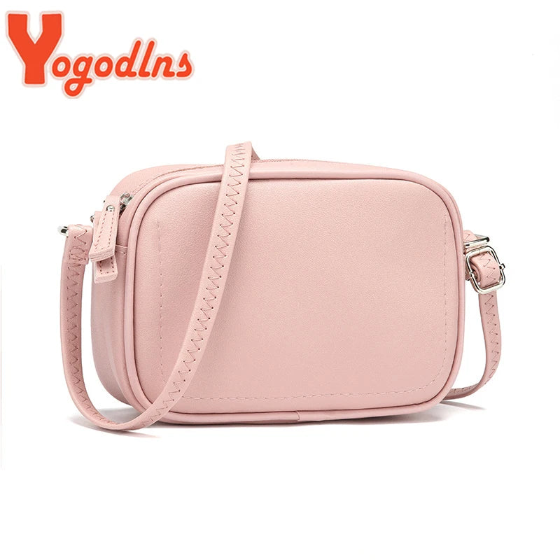 Solid Shoulder Bag Female PU Leather Messenger Bag Crossbody Bag Small Square