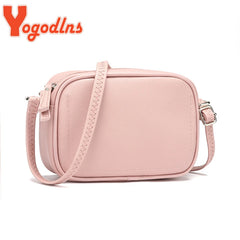 Solid Shoulder Bag Female PU Leather Messenger Bag Crossbody Bag Small Square
