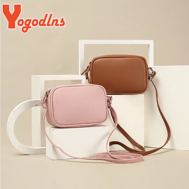 Solid Shoulder Bag Female PU Leather Messenger Bag Crossbody Bag Small Square