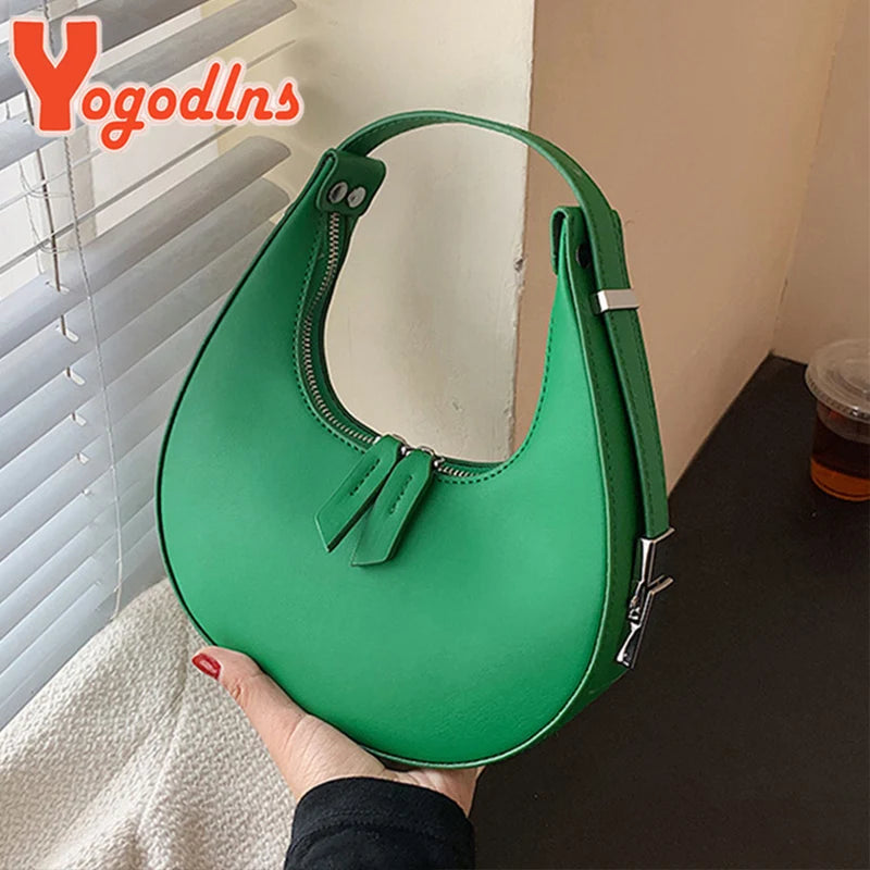 Summer Half-moon Bag For Women Candy Shoulder Bag Candy Underarm Bag