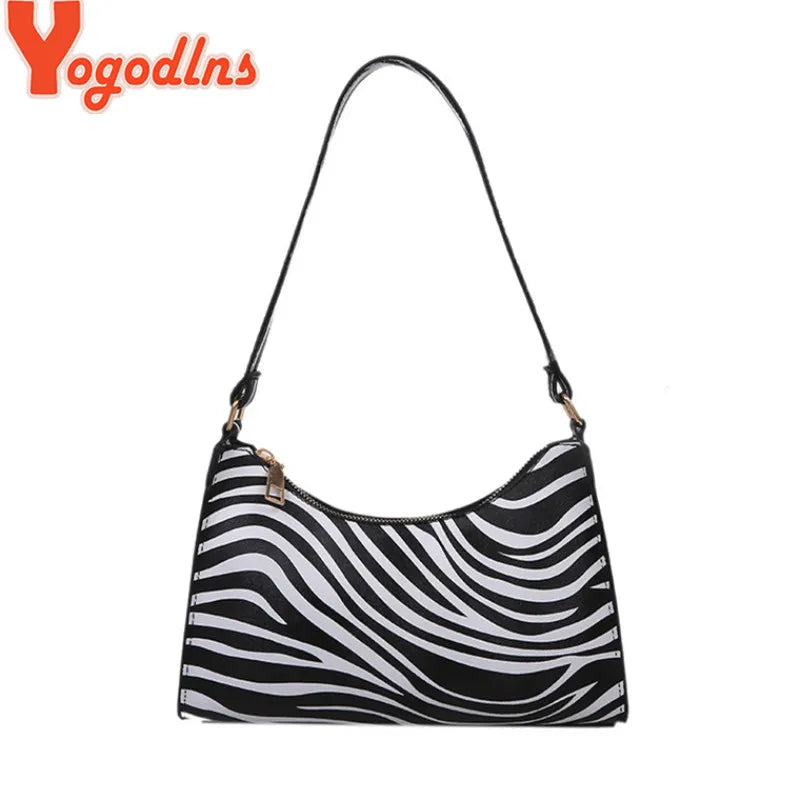 Cow Pattern PU Leather Shoulder Bag Vintage Lady Handbag