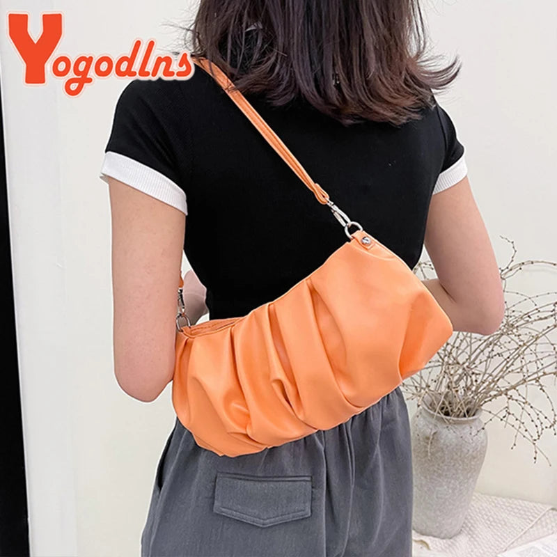Pleated Cloud Bag For Women Candy Shoulder Bag Dumpling Bag Gilrs Handbag sac