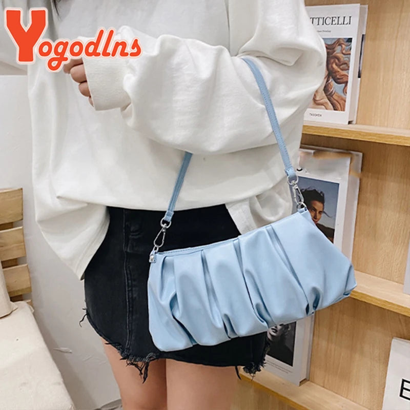 Pleated Cloud Bag For Women Candy Shoulder Bag Dumpling Bag Gilrs Handbag sac
