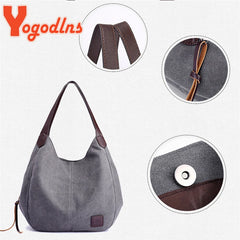 Vintage Canvas Handbag Large Capacity Shoulder Bag