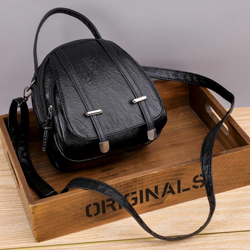 Vintage Small Shoulder Bag Women Soft PU Leather Crossbody Bag