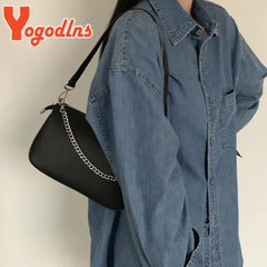 Women Chains Crossbody Bag PU Leather Bag Messenger Bag Handbag