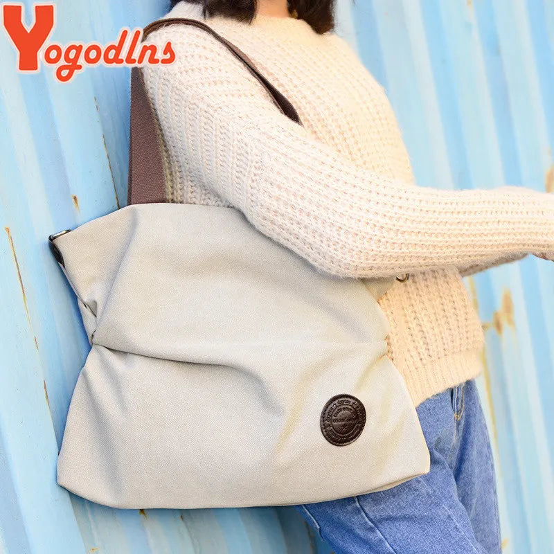 Women Corduroy Canvas Tote Casual Shoulder Bag Foldable Reusable Shopping Bags