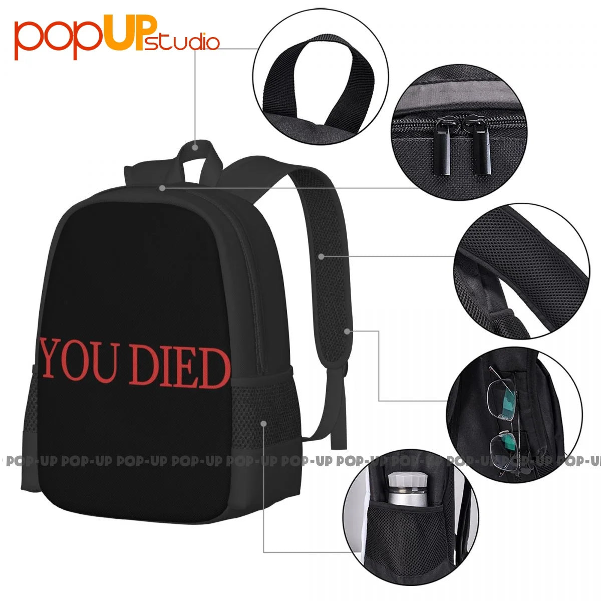 You Died Backpack Large Capacity Print Swimming Shopping Bag
