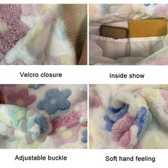 Soft Flowers Tote Plush Material Messenger Bag Female Student Large Capacity Sho