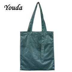 Vintage Style Velvet Shoulder Bag Ribbon Handbag