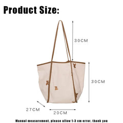 Bear Embroidery Canvas Shopping Bag Eco Handbag