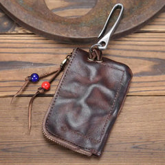 Retro Key Holder Leather Organizer Solid Casual Unisex Car Key Wallets
