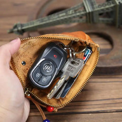 Retro Key Holder Leather Organizer Solid Casual Unisex Car Key Wallets