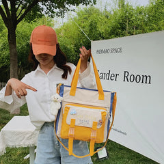 Youth Female Canvas Handbags Shoulder Bags Messenger Bag Student Tote Crossbody