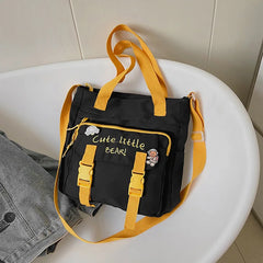 Youth Female Canvas Handbags Shoulder Bags Messenger Bag Student Tote Crossbody