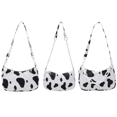 Youth Ladies Cow Print Nylon Tote Bag Purse