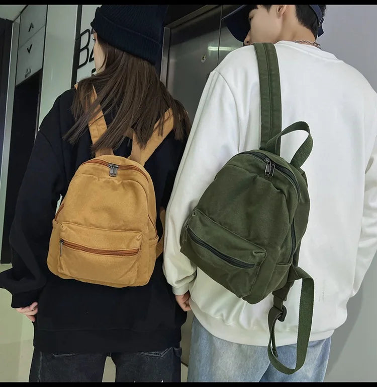Youth Small Canvas Koran Backpack 90s Grunge Stylish Fabric