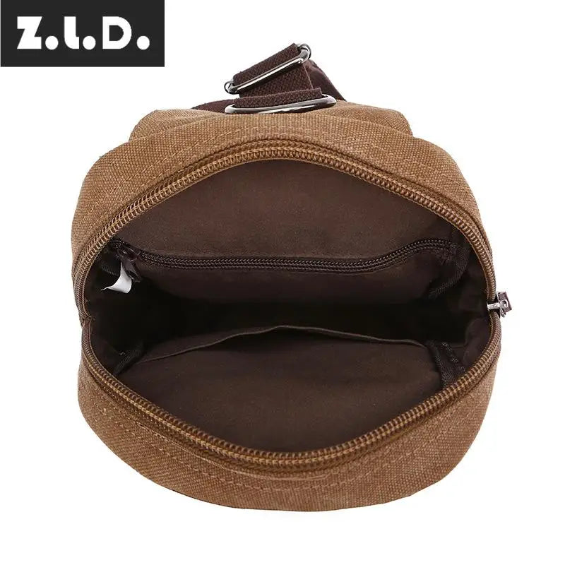 Z.L.D. Large-Capacity Chest Bag Canvas Shoulder Bag