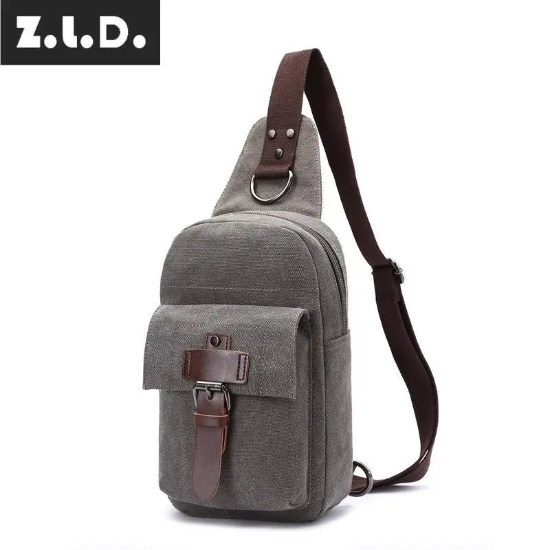 Z.L.D. Large-Capacity Chest Bag Canvas Shoulder Bag