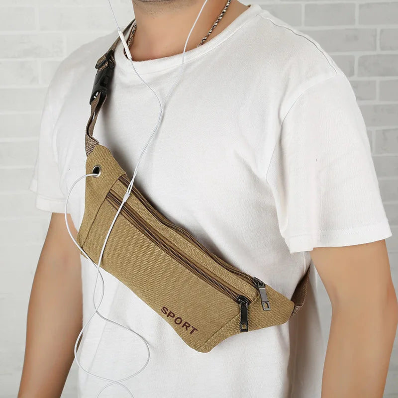 Unise Running Bag Vintage Waist Bag Sport Fanny Pack Mobile Phone Holder Bag
