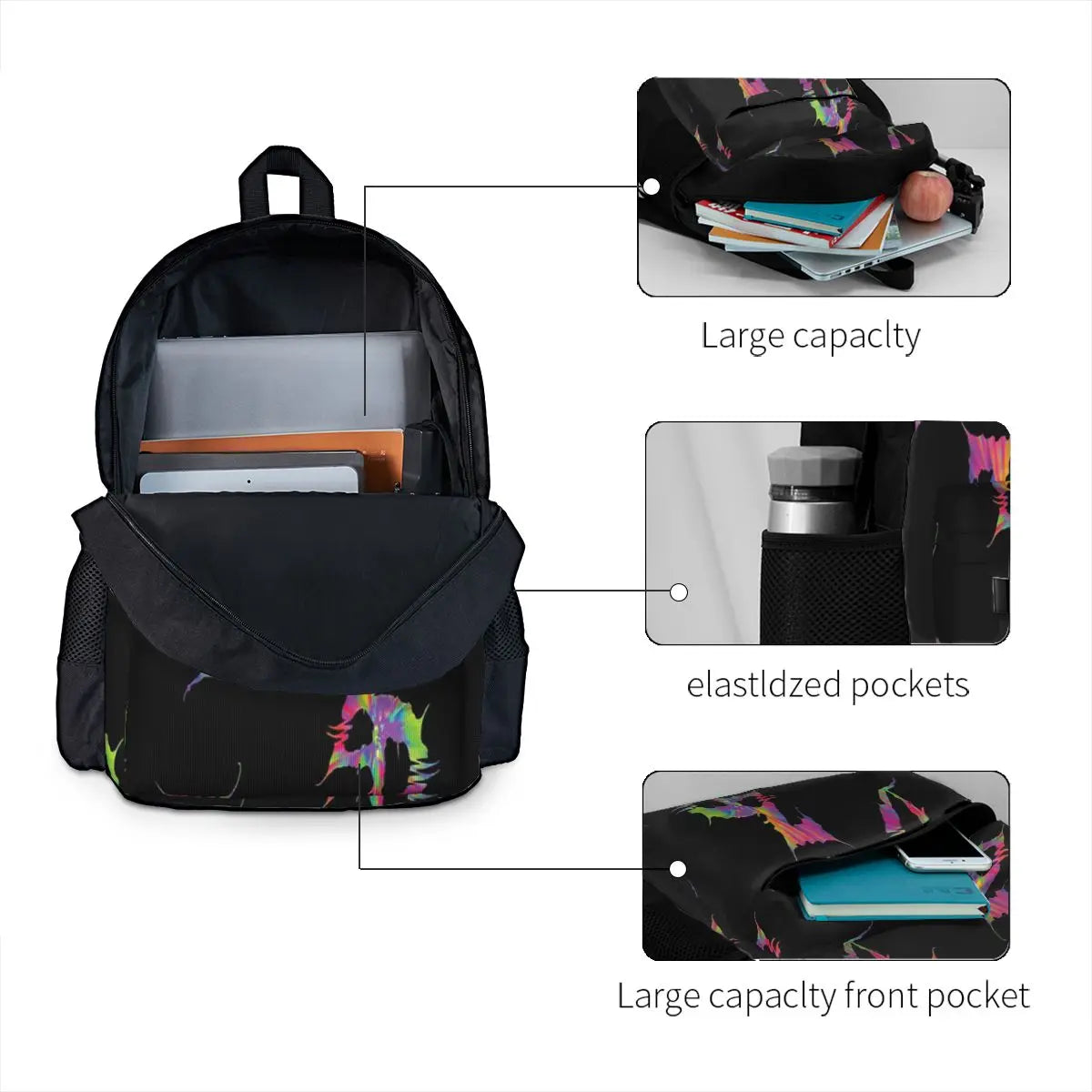 Zeds Dead 3 Backpacks Men's & Women's Schoolbag Teenagers
