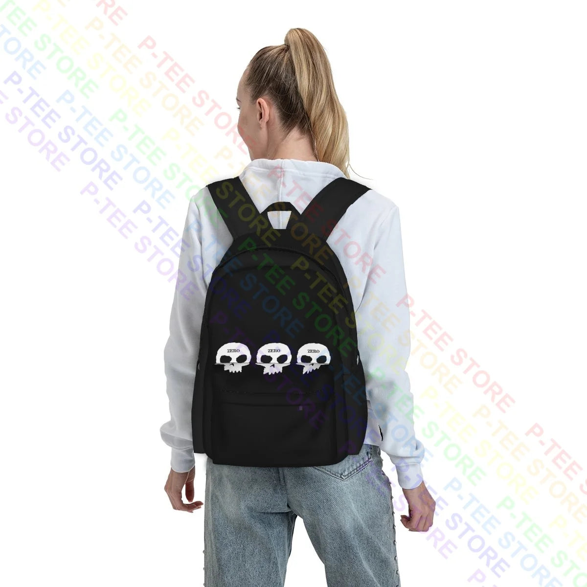 Zero Skateboards 3 Skull Large Capacity Backpack Print Shoe Bag