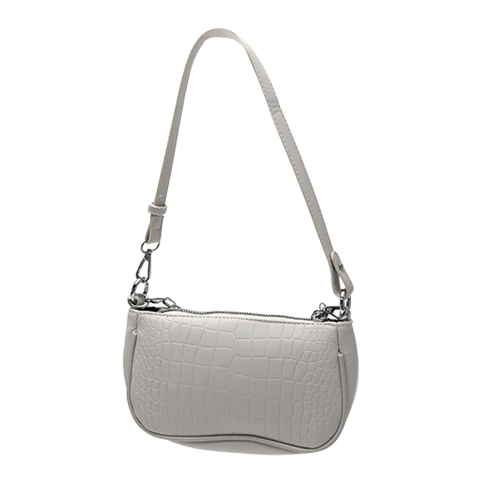 Crocodile Pattern Shoulder Bag with Chain