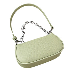 Crocodile Pattern Shoulder Bag with Chain