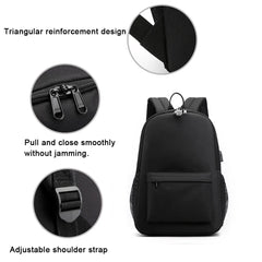 Zipper Shoulders Bag Large Capacity Travel Bag with USB Charging Port
