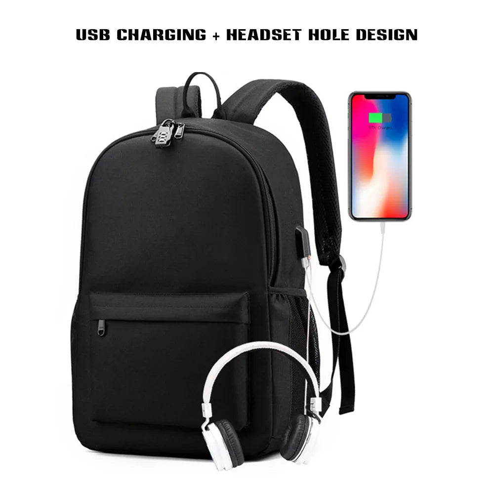 Zipper Shoulders Bag Large Capacity Travel Bag with USB Charging Port