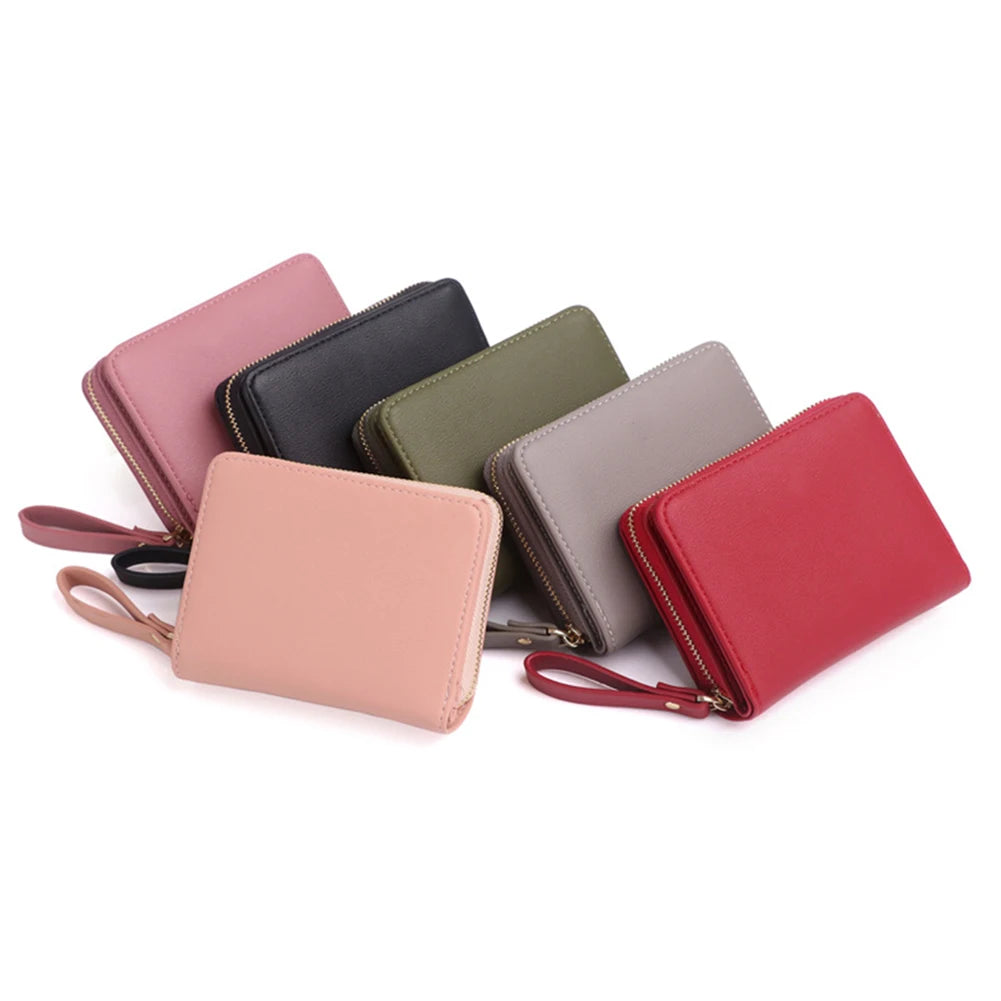 Zipper Tri-Fold Women's Wallet Short Multi-Card Money Clip
