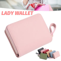 Zipper Tri-Fold Women's Wallet Short Multi-Card Money Clip