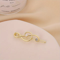Alloy Note Shape Hair Clip Faux Pearl Side Clip Hair Accessories