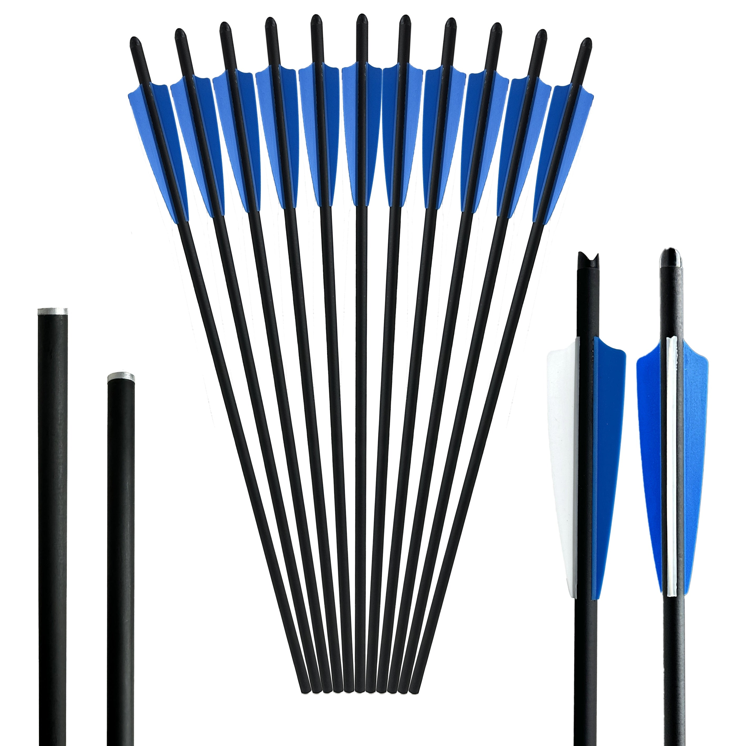 12pcs 18 inch Carbon Fiber Shield Feather Bowfishing Accessory