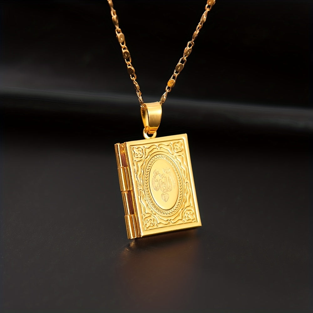 Men's Photo Box Pendant Necklace Casual Jewelry Plated