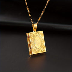 Men's Photo Box Pendant Necklace Casual Jewelry Plated