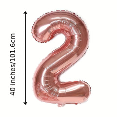 Rose Gold Big Number Balloons Set - 16 18 21 30 40 50 60 70